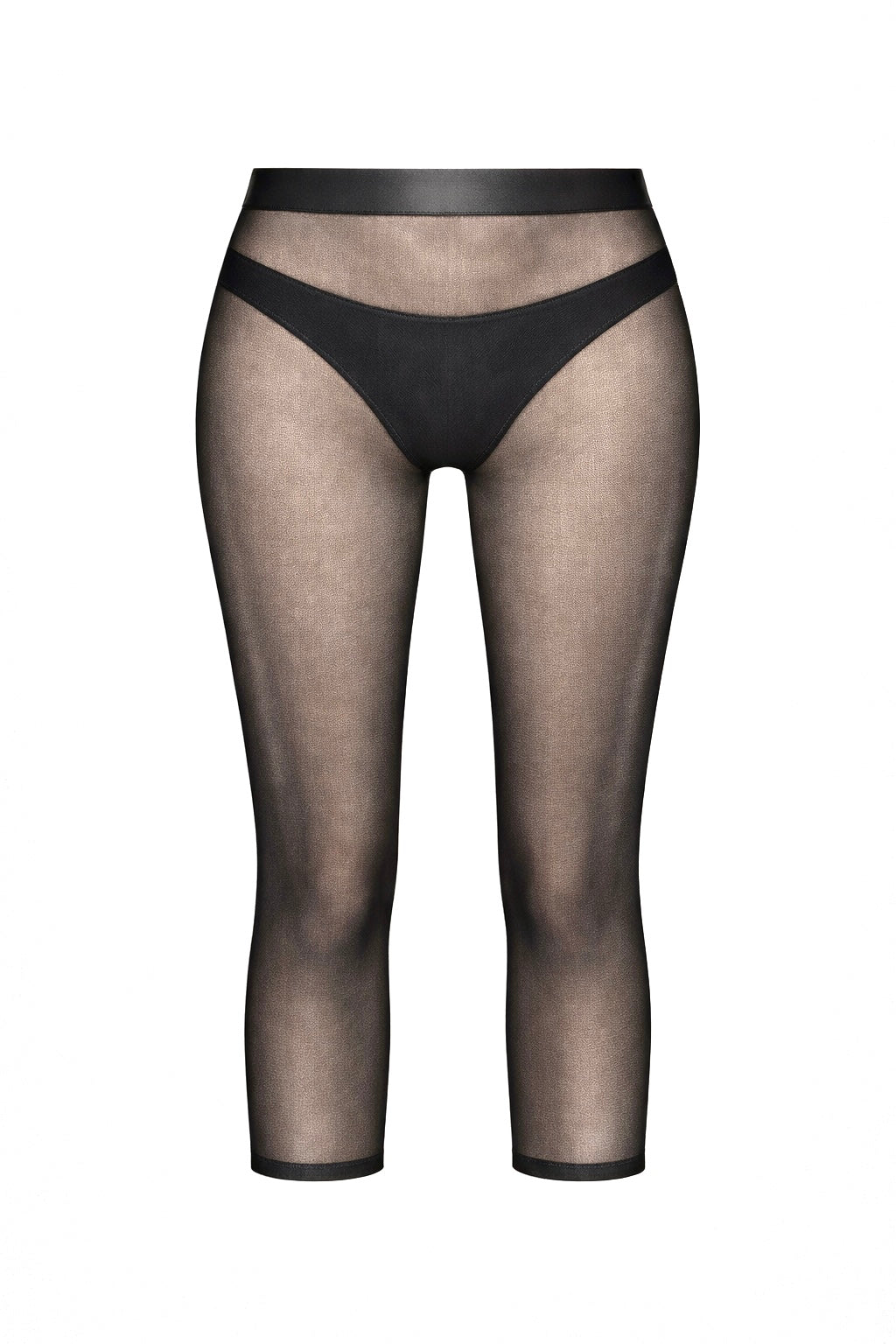 Sheer Capri with Integrated Jersey Panel